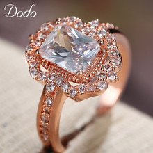 Luxury Large White Stone Zirconia Ladies Rings Female Antique Rose Gold Color Ring Jewelry Women Accessories Bague anillos YR424 2024 - buy cheap