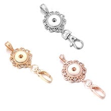 New Snap Jewelry 18mm Metal Rose Gold Snap Button Keychains Keyring Pendant Layard For Women Gift ZF013 2024 - buy cheap