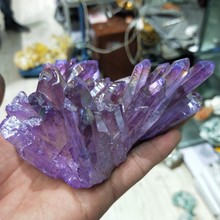 natural quartz crystal cluster purple natural Titanium coating gemstone quartz cluster Healing home decor free shipping 2024 - buy cheap