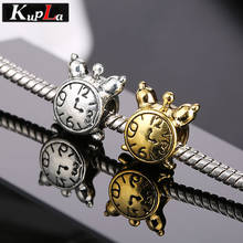 Vintage Clock Beads fit Pandora Charms Bracelets Fashion European Beads Metal DIY Big Hole Spacer Beads for Jewelry Making 2024 - buy cheap