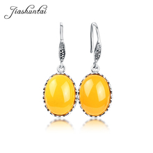 JIASHUNTAI Vintage Natural piedras pendientes para las mujeres de moda de Plata de Ley 925 pendientes colgantes, joyería Mujer 2024 - compra barato