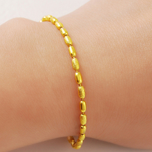 Free Shipping 24K Gold Plating Chain Beads Bracelets Heart Charm Bracelets Jewelry For Women Gift 2024 - buy cheap