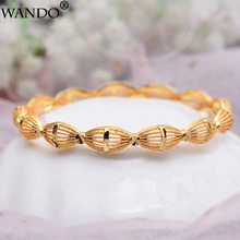 WANDO 1PCS Fashion Metallic Gold color Jewelry Ethiopian Bracelet&Bangle For women Middle East Wedding Jewelry African Gifts 2024 - buy cheap