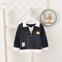 SALE Spring Casual Baby Babi Children Clothing Boys Infants Striped Cotton Long Sleeve T-shirt Tops Tee S1034 2024 - buy cheap