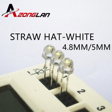 Contas de lâmpada led de chapéu de palha de 5mm de 20 m. Cabelo branco. Destacar diodos emissores de luz de chip grande