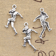 15pcs Charms Soccer Player Sporter 30x13mm Antique Silver Color Pendants Making DIY Handmade TibetanFinding Jewelry 2024 - buy cheap