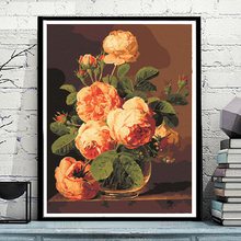 MaHuaf-X214 painting set by numbers on canvas on a frame of acrylic 40x50cm Europe Orange flowers wall pictures for living room 2024 - buy cheap