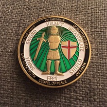 100pcs/lot,Defend the Faith | Put on the Whole Armor of God | Brass Challenge Coin 2024 - buy cheap