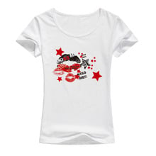 Camiseta feminina design de lábios kawaii, moda verão, camiseta feminina, novidade, estilo harajuku, manga curta, kiss me, camisetas a27 2024 - compre barato