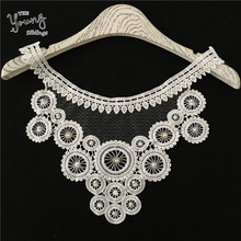 Embroidery Applique lace Fabric Hollow out ABS pearl Lace Collar DIY Trim Neckline Clothing Accessories Supplies Scrapbooking 2024 - buy cheap