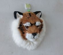 The simulation fur animal head hanging Plane tiger head hanging wall hanging wall coverings Handmade leather 2024 - buy cheap