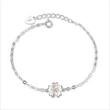 Everoyal-pulsera de plata de primera calidad para mujer, brazalete con diseño de flor de cereza dorada, de alta calidad, de cumpleaños, 925 2024 - compra barato