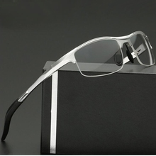 Gafas de aluminio para hombre y mujer, lentes ópticas de ordenador para miopía, montura de diseño de marca, lisas, retro 2024 - compra barato