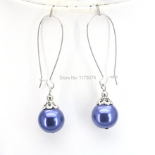 10mm adornos de cristal azul claro perlas pendientes conjuntos de joyería diseño regalos de navidad niñas mujeres 2024 - compra barato