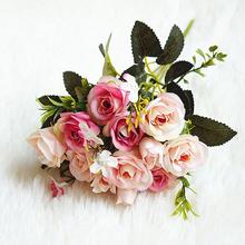 Ramo de Flores artificiales de seda, Rosa francesa, flor falsa, Decoración de mesa, Margarita, Flores de boda, accesorio de fiesta, Flores 2024 - compra barato