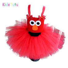 Red Monster Costume Girls Baby First Birthday Tutu Dress Kid Halloween Cosplay Clothes 1-12Y Children Carnival Holiday Party 2024 - buy cheap