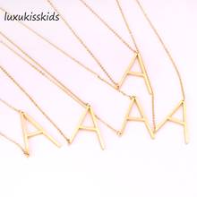 LUXUKISSKIDS Luxury Letter Necklaces Pendants Alphabet Initial Necklace Stainless Steel Choker Necklace Women Jewelry  collares 2024 - buy cheap