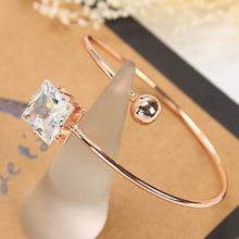 White /Rose Gold Color Classic Bangle Bracelets Cuff For Women Adjustable Charm Love Cubic Crystal Bangles 2024 - buy cheap