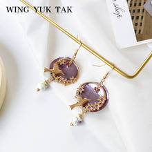 wing yuk tak Bohemia Bird Earrings For Women Purple Shell Earrings Hyperbole 2018 Fashion Jewelry 2024 - buy cheap