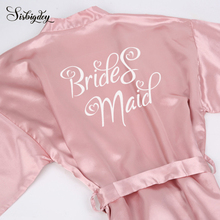 Sisbigdey dusty pink bridal party robe satin silk kimono bridesmaid wedding gift bathrobe shower sister mother of the bride robe 2024 - buy cheap