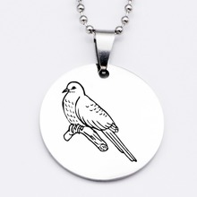 2022 Trendy Round  Stainless Steel Jewelry Letter Pigeon Necklace Keychain Drop Shipping Accepted YP6290 2024 - buy cheap