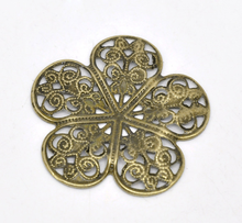 DoreenBeads 50 Bronze Tone Filigree Flower Wraps Connectors 36x36mm (B14161) 2024 - buy cheap