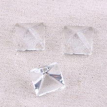 reidgaller 5pcs 20mm square transparent clear pyramid glass cabochon diy pendant rings findings for jewelry making 2024 - buy cheap