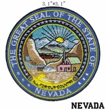 Nevada State Seal 3.1"wide  embroidery patch  for the sun raising/house/village 2024 - buy cheap