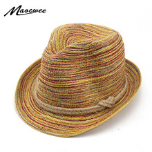 Summer Beach Sun Hat Ladies Casual Outdoor Bohemian Striped Straw Hat Foldable Wild Child and Ladies Bucket Cap 2024 - buy cheap