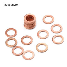 20PCS/set Solid Copper Washer 8x12x1MM Flat Ring Gasket Sump Plug Oil Seal Fittings Washers Fastener Hardware Accessories 2024 - buy cheap