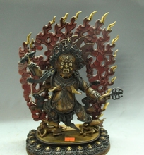 Estatua de Buda Vajrapani Mahakala, estatua China de budismo tibetano, bronce puro antiguo, 12 pulgadas 2024 - compra barato