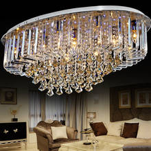 Овальная хрустальная лампа, роскошный Европейский Стиль, лампа для гостиной, Светодиодная потолочная лампа для зала, освещение для спальни, люстра для ресторана 2024 - купить недорого