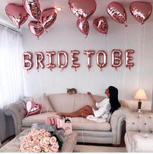 9 Uds. De globos de corazón de 16 pulgadas, globos de aluminio con letras de Bride To Be, decoraciones de fiesta de boda, suministros para despedida de soltera 2024 - compra barato
