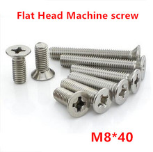 100pcs M8*40 Phillips Flat Head Screw / Cross Reccessed Countersunk Head Machine Screws Stainless Steel 2024 - buy cheap