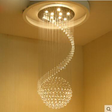 Lustre de cristal, para sala de estar, atmosfera, redondo, escada, cobertura, luminária de led, lâmpada de cristal 2024 - compre barato