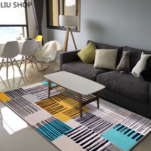 Скандинавский современный минималистичный модный коврик для спальни, прикроватный столик, коврики для дивана, Прямоугольный Коврик для гостиной, большой коврик 2024 - купить недорого