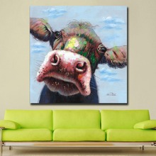 Pintura al óleo de arte Pop para decoración del hogar, lienzo impreso de alces, Cara de Animal, para sala de estar, sin marco 2024 - compra barato