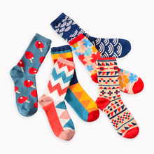 Calcetines de algodón para hombre y mujer, medias de estilo británico, con diseños geométricos, con personalidad, Envío Gratis 2024 - compra barato