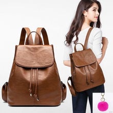 Fashion Women's Backpack High Quality Teen Leather Backpack Girl School Personality Shoulder Bag Bagpack mochila 2024 - buy cheap