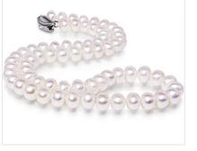 Женский подарок, ювелирное изделие, красивое, AAAA +, натуральное, 9-10 мм, белое, пресноводное, жемчужное ожерелье, длинное, 17 ", 925CZ, роскошное, Ms. girl 2024 - купить недорого