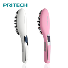 PRITECH Ceramic Electric Hair Brush Hair Straightener Straightening Flat Iron Comb Digital Control Heating Hair Styling Tool 2024 - buy cheap