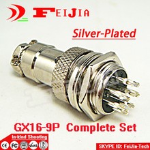 5set/pack 9 Pin 16mm [Silver-plated] Wire Panel Connector kit GX16-9P Socket+Plug,RS765 Aviation plug interface Free Shopping 2024 - buy cheap
