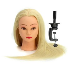 CAMMITEVER White Hair Mannequins Salon Hairdressing Hair Styling Training Head Mannequin 20'' With Holder Hairstyling Practice 2024 - buy cheap