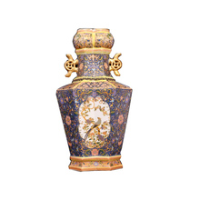 Esmalte Yongzheng Año de la Qing Dynasty florero dorado doble Eears porcelana antigua colección de porcelana antigua 2024 - compra barato