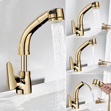 Kitchen Faucet With Shower Head Gold/Chrome/Black/White Kitchen Sink Faucet Pull Out Sink Faucet Mixer Tap Torneira Cozinha 2024 - купить недорого