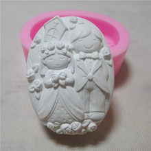 Molde infantil de sabão, forma oval de silicone artesanal para sabão, presente 2024 - compre barato