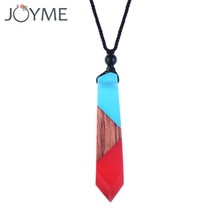 Hot Sale Fashion Necklace Men Handmade Vintage Wood Resin Necklace Pendants Long Rope Wooden Necklace For Women Charm Jewelry 2024 - buy cheap