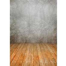 Gray Wall Wooden Floor Vinyl Photography Backgrounds for Photo Studio Custom Portrait Children Baby Photo Backdrops Photobooth 2024 - buy cheap