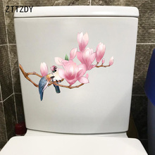 ZTTZDY 21.2*14.5CM Meticulous Flowers And Birds Toilet Sticker Bathroom Decor Home Wall Decal T2-0656 2024 - buy cheap