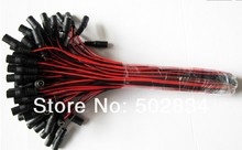 50 unids/lote negro y rojo 30cm DC 5,5mm x 2,1mm de alimentación hembra conector Jack Cable 12V 2024 - compra barato